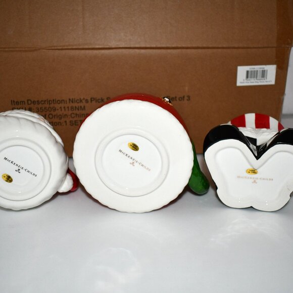 MacKenzie-Childs Nick's Pick Santa Mug Tower, Set of 3 #35509-1118NM NWT - Picture 4 of 6